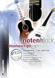 Notenblock mit Tabulatur für Gitarristen und den Gitarrenunterricht