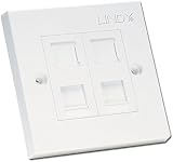 LINDY CAT6 Single Wall Plate with 2 x RJ-45 Shuttered Socket Unshielded