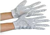 Silberne Pailletten Handschuhe Erwachsene