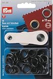 PRYM 541381 Ösen und Scheiben Messing 11,0 mm brüniert