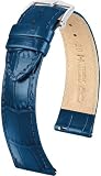 Hirsch Leder-Uhrenarmband Louisianalook L 18 mm Blau 03427080-2-18