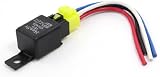 sourcing map Auto LKW SPST 4 Pin Relais Kunststoffbuchse Kabelbaum 40A 12V