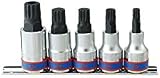 king tony Juego Vasos 1/2" sobre Rail Spline M8-M16-5Pzas