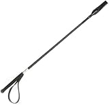 Rimba Reitgerte aus Leder mit Nylon umwickelt Schwarz 65cm