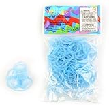 Gummibänder Rainbow Loom Blau mit Pailletten