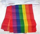AZ FLAG - Fahnenkette Regenbogen 6 Meter Mit 20 Flaggen