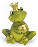 TEMPELWELT® Deko Garten Figur Frosch Froschkönig 15 cm