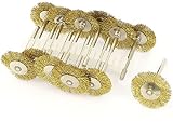 sourcing map 12 x 1/20,3 cm Schaft 25 mm Messing Borsten Bürste für Werkzeug de
