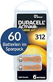 60 x Duracell Activair Hörgerätebatterien Typ 312 braun