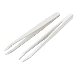 sourcing map 2 Stück Plastik antistatisch staubfrei 3mm 0.12" Pinzette mit flachen…
