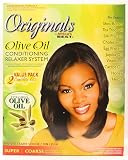 Relaxer / Glättungscreme Africa’s Best Organics Olive Oil 2x Complete Kits Relaxer SUPER