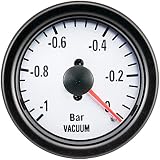 AUTO-STYLE Weiß Performance Instrument Unterdruckanzeige -1>0,2 52mm