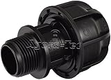 1 Stück PP Fittings Kupplung 3/4 Zoll Außengewinde auf 25 mm für 25mm PE-Rohr für…