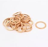 sourcing map 20 Stück Kupferdichtringe 20mm x 26mm x 2mm Metrische Form Kupfer Flach…