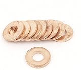 sourcing map 10 Stück Kupferdichtringe 14mm OD 6mm ID 1,5 mm starkem Kupferscheibe…