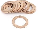 sourcing map 10 Stück Kupferdichtringe 16mmx24mmx1,5mm Kupfer glatt Unterlegscheibe…