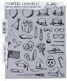 Tim Holtz Cling Stamps 7"X8.5"-Crazy Things