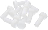 sourcing map 10 Stück Sechskant M12 x 30mm Nylon Plastik Schraube Gewinde RoHS de