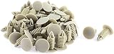 sourcing map 60Stk 8 * 5mm Loch Beige Nieten PKW Tür Verschluss Kotflügel Druck Klips de