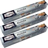 Toppits Drei Aluminiumfolien extra reißfest mit Doppel-Kraft-Waben