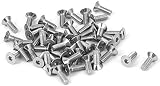 sourcing map 50 Stück M2 x 6mm Senkkopfschrauben Innensechskant flach mit Senkkopf…