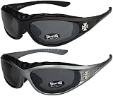 X-CRUZE 2er Pack Choppers 911 Sonnenbrillen Motorradbrille Sportbrille Radbrille