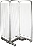 GiMa 45580 Paravent 3 Türen mit 3 Tele Leinen weiß