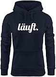 MoonWorks weicher Hoodie für Damen mit läuft Spruch