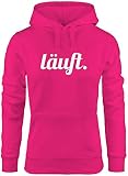 MoonWorks weicher Hoodie für Damen mit läuft Spruch