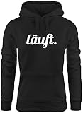 MoonWorks weicher Hoodie für Damen mit läuft Spruch