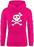 MoonWorks Hoodie Damen Knochen Bones Totenkopf Pirat Sweatshirt Kapuze Kapuzenpullover…