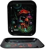 Black Leaf Rolling Tray Mushroom L