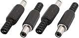 sourcing map 4 Stück 5,5 x 2,5 mm DC Stecker Anschluss Lot Adapter DIY DC Fassverbinder…