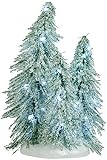 Edelman 3 schneebedeckte Weihnachtsbäume Lichter und Dekorationen