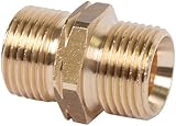 Doppelnippel G 3/8\" RH x G 3/8\" LH zur Verbindung von Gasschläuchen
