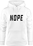 MoonWorks Kapuzen-Pullover Damen Nope Hoodie Weiss XS