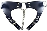 Shawa Männer Damen Slips Leder PU Shorts mit Ketten Einstellbar Versuchung Sexy…