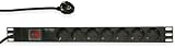 LogiLink Professional PDU7C01 Hochwertige 19" Steckdosenleiste 7-Fach CEE7/3
