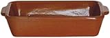 Rechteckiges Tablett Aus Steingut 18X13,2X4 Cm Rotbraun Keramik