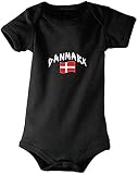 Supportershop Kinder Strampelanzug Dänemark M Schwarz