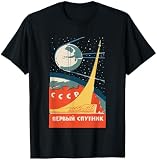 Sputnik USSR Vintage Poster T-Shirt Communist USSR Space T-Shirt