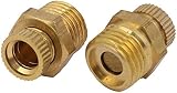 sourcing map 2 Stk Kompressor 1/4 PT Außengewinde Metall Wasser Ablassventil Gold Ton DE…
