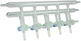 neoLabLine Schlenkline/Stickstoff-Verteilerrechen mit 5 Patent-2-Wege-Glashähnen