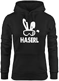 MoonWorks® Kapuzen Pullover Damen Ski-Haserl Ski-Hase Après Ski Party Ski-Fahrer…