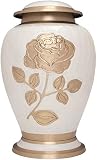 Ansons Urns Urne mit silberfarbener Rose