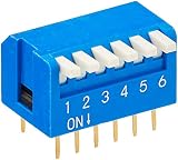 DeLOCK Wippschalter Dip Piano 6 Ziffern 2,54 mm Blau 10 Stück