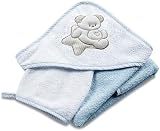 Italbaby 050.4000-0372 Bademantel Frottee für Neugeborene 0-6 Monate Sweet Hellblau