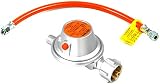 Rabenburg GOK Gasregler Caravan Fahrzeugregler 50 mbar 1,5 Kg/h mit Schlauch 8 mm