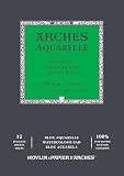 ARCHES A1795091 Aquarelle 100% fein 300 g geleimter A4 Block 12 Blatt naturweiß