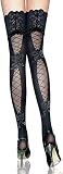 krautwear Damen Straps Strumpfhose Strümpfe Halterlos Strapsstrümpfe Spitze
